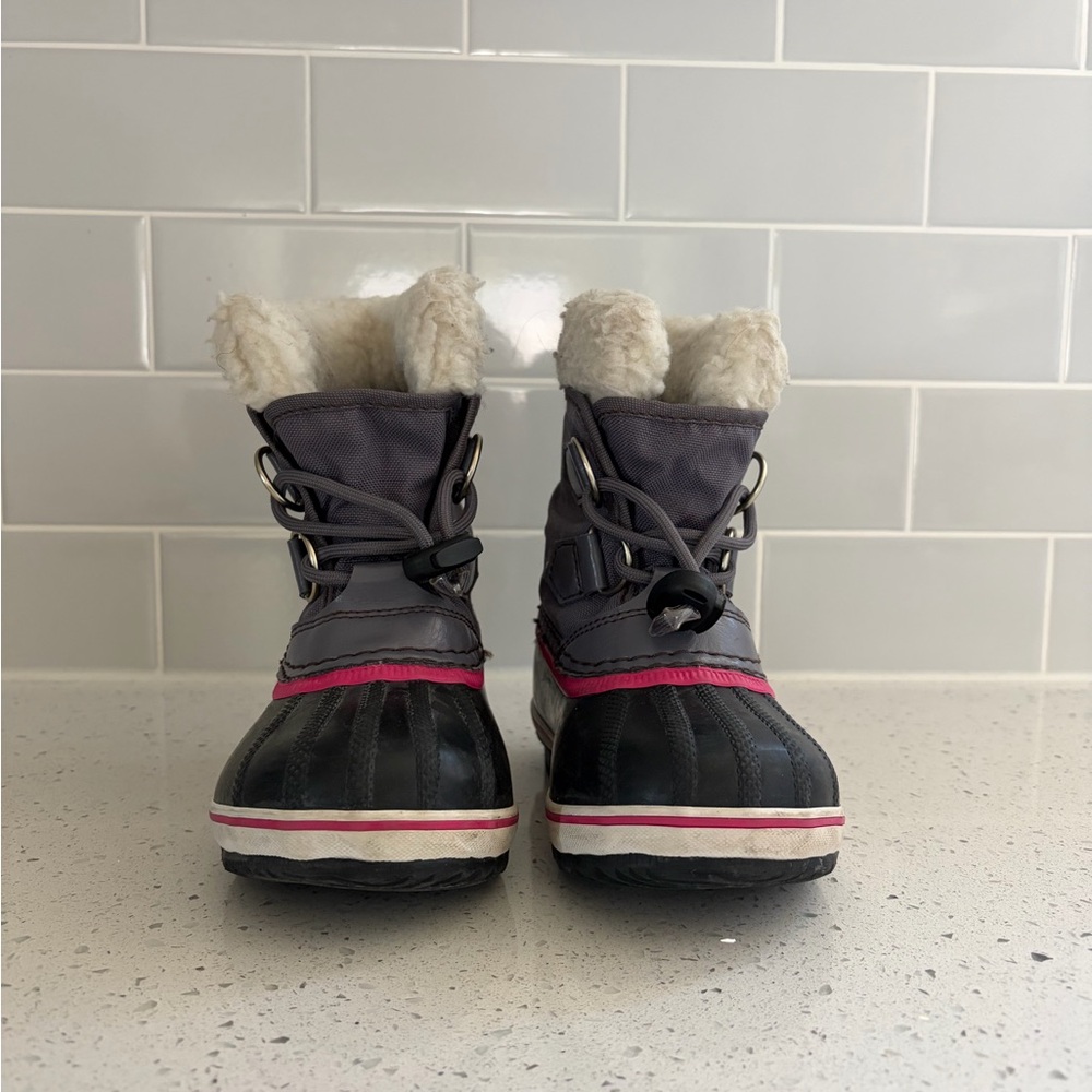 Sorel Black and White Faux Fur Boots